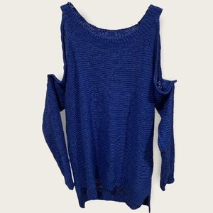 NWT Charlotte Russe blue cold shoulder sweater